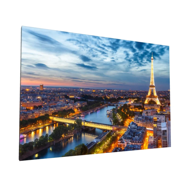 Tablou canvas: Paris Noaptea cu Turnul Eiffel Iluminat - Image 1