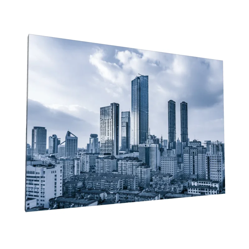 Tablou canvas: Peisaj Urban cu Zgârie-Nori în Albastru