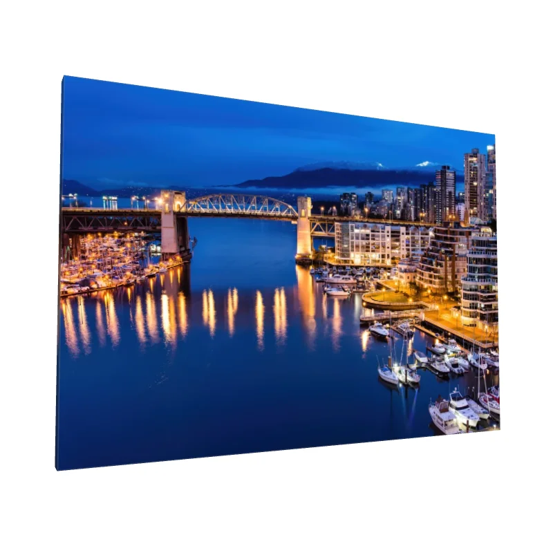 Tablou canvas: Vedere Nocturnă a Orașului cu Pod Iluminat - Image 1