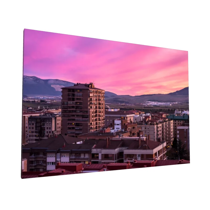 Tablou canvas: Apus Urban cu Cer Roz