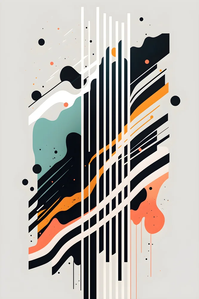 Tablou canvas: Compoziție Abstractă în Tonuri de Negru și Portocaliu - Thumbnail 2