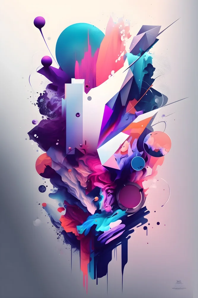 Tablou canvas: Compoziție Geometrică în Culori Vibrante - Thumbnail 2