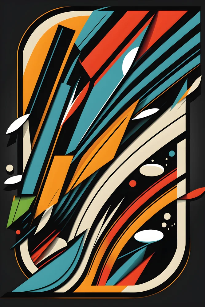 Tablou canvas: Compoziție Geometrică în Culori Vii - Thumbnail 2