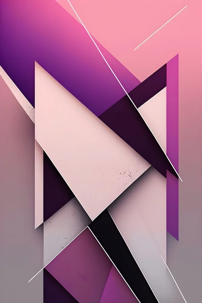 Tablou canvas: Geometrie în Tonuri de Roz și Violet - Thumbnail 2