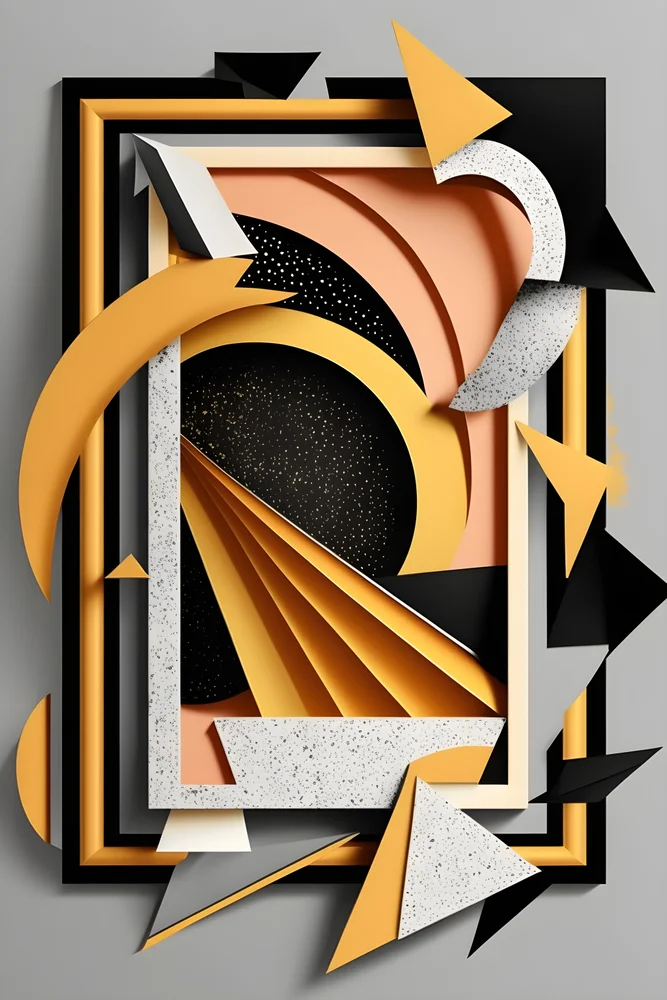 Tablou canvas: Compoziție Geometrică în Tonuri Calde - Thumbnail 2