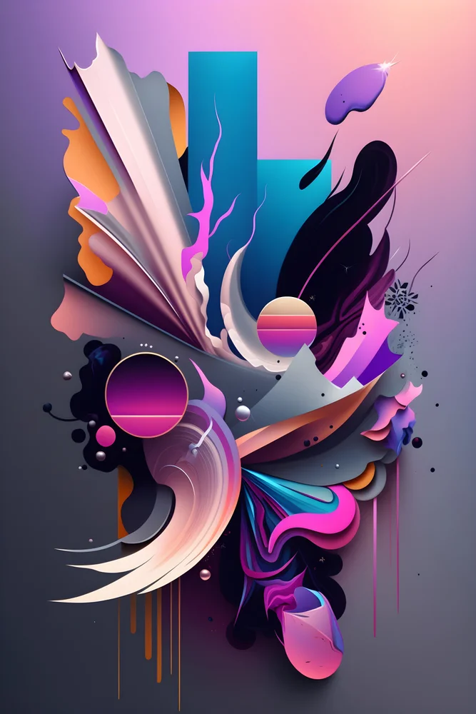 Tablou canvas: Compoziție Abstractă în Tente Vii - Thumbnail 2