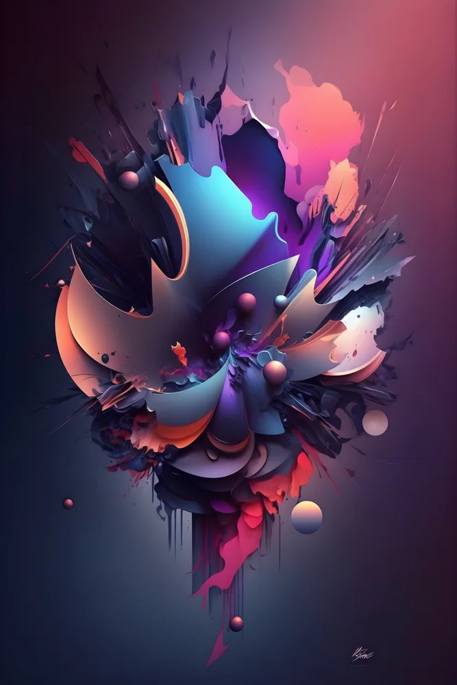 Tablou canvas: Compoziție Abstractă cu Tonuri de Albastru - Thumbnail 2