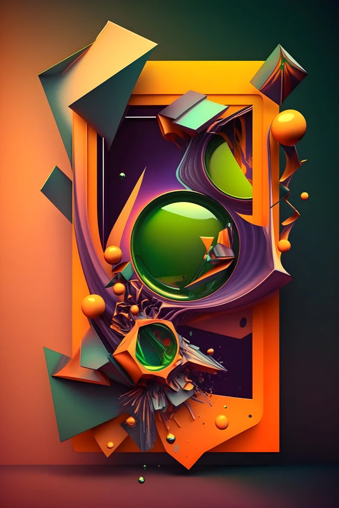 Tablou canvas: Compoziție Abstractă în Tonuri de Portocaliu - Thumbnail 2