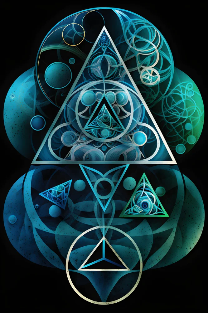 Tablou canvas: Geometrie Abstractă în Nuante de Albastru - Thumbnail 2