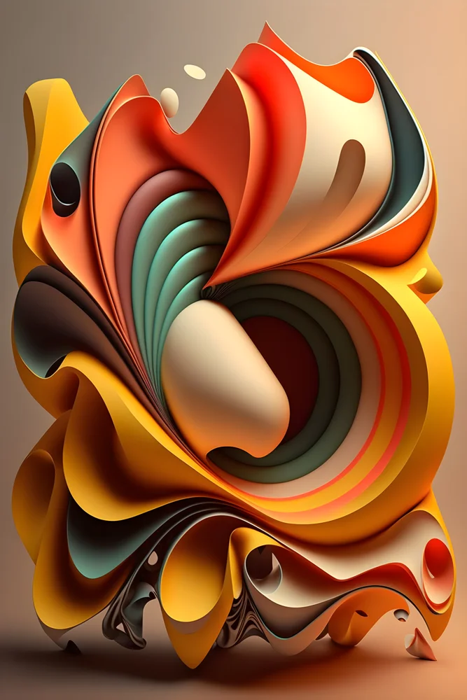 Tablou canvas: Forme Curbe în Tonuri Calde - Thumbnail 2