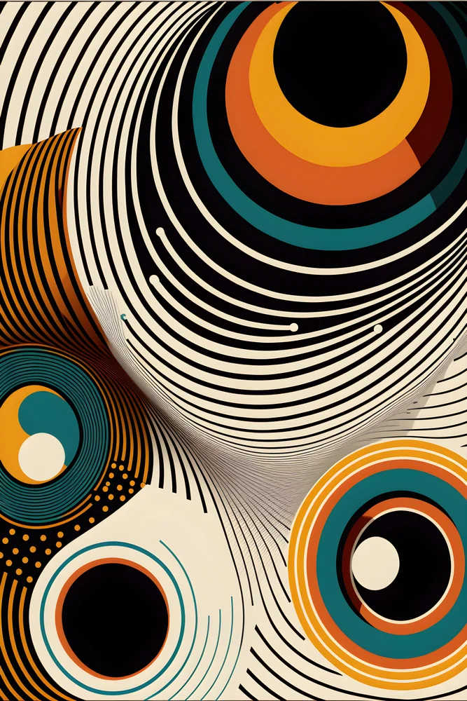 Tablou canvas: Cercuri Concentric în Nuante Vibrante - Thumbnail 2