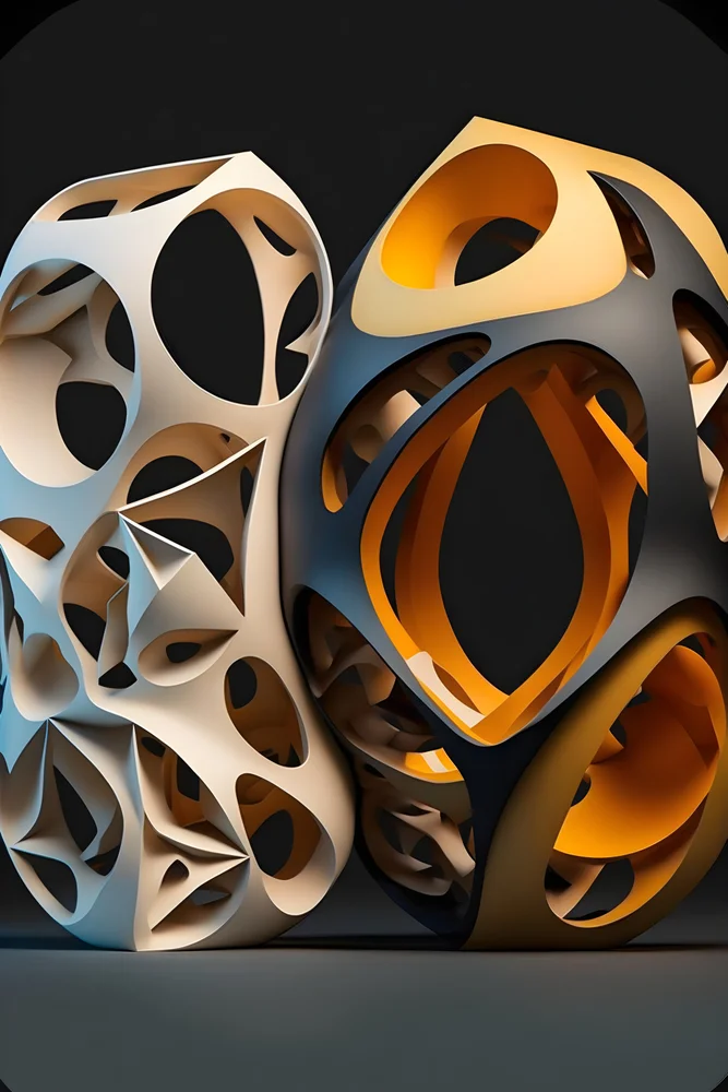 Tablou canvas: Forme Geometrice în Tonuri Calde - Thumbnail 2