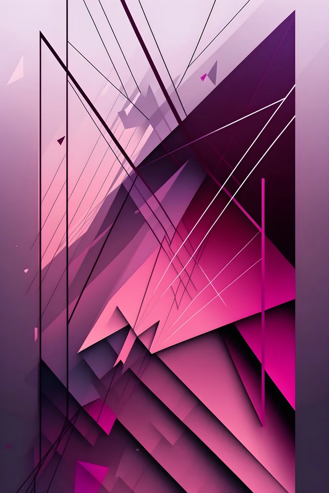 Tablou canvas: Geometrie Abstractă în Tonuri Roz - Thumbnail 2
