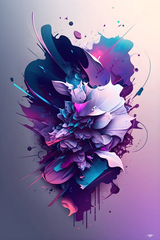 Tablou canvas: Explozie Cromatică Abstractă în Tonuri de Mov - Thumbnail 2