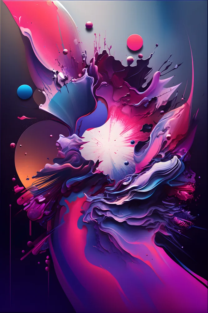 Tablou canvas: Explozie de Culori în Stil Abstract - Thumbnail 2