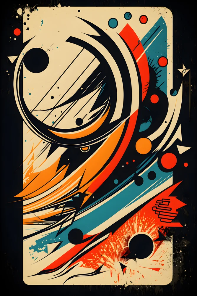 Tablou canvas: Compoziție Geometrică în Tonuri Calde (2) - Thumbnail 2