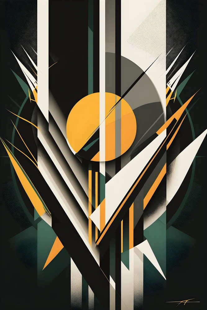 Tablou canvas: Geometrie Dinamică în Tonuri de Portocaliu - Thumbnail 2