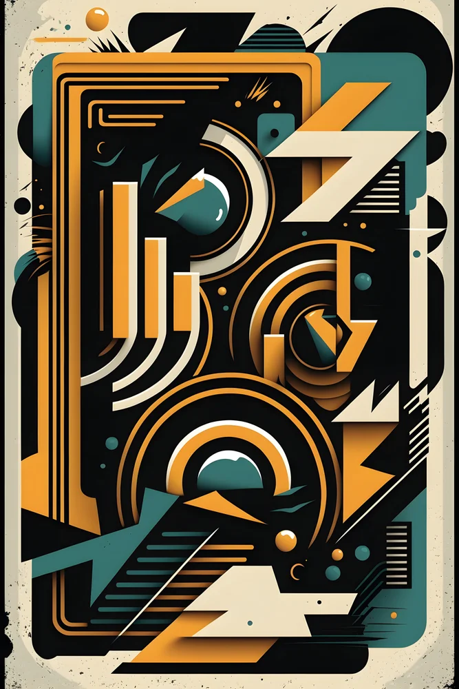 Tablou canvas: Compoziție Geometrică în Tonuri Calde 2 - Thumbnail 2