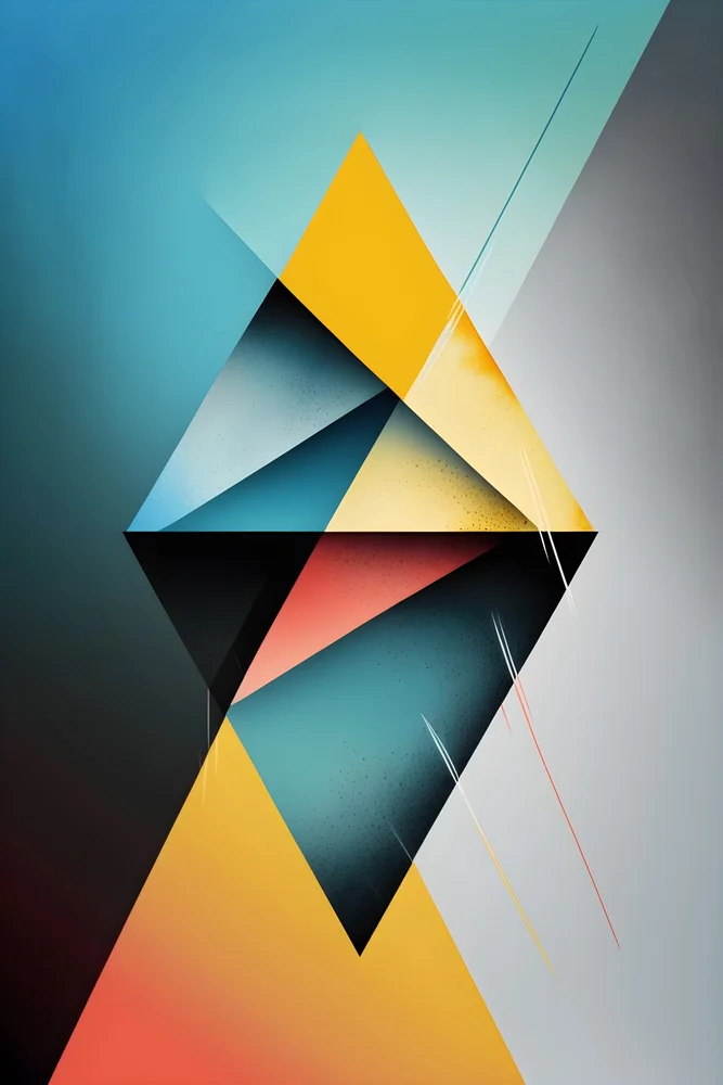 Tablou canvas: Geometrie Abstracție în Culori Vibrante - Thumbnail 2