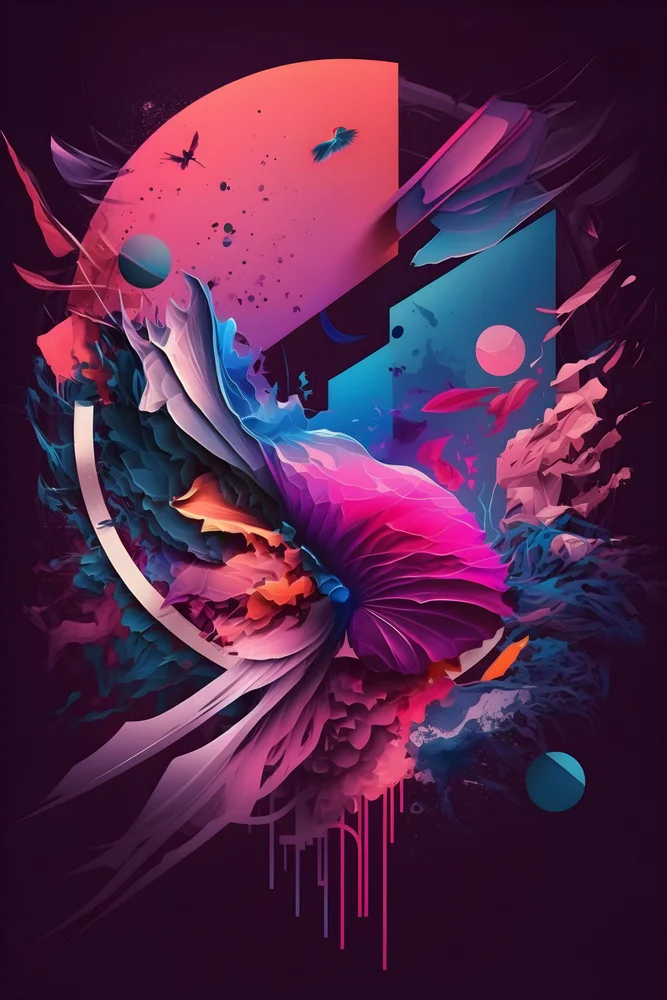 Tablou canvas: Explozie de Culoare și Forme Abstracte - Thumbnail 2