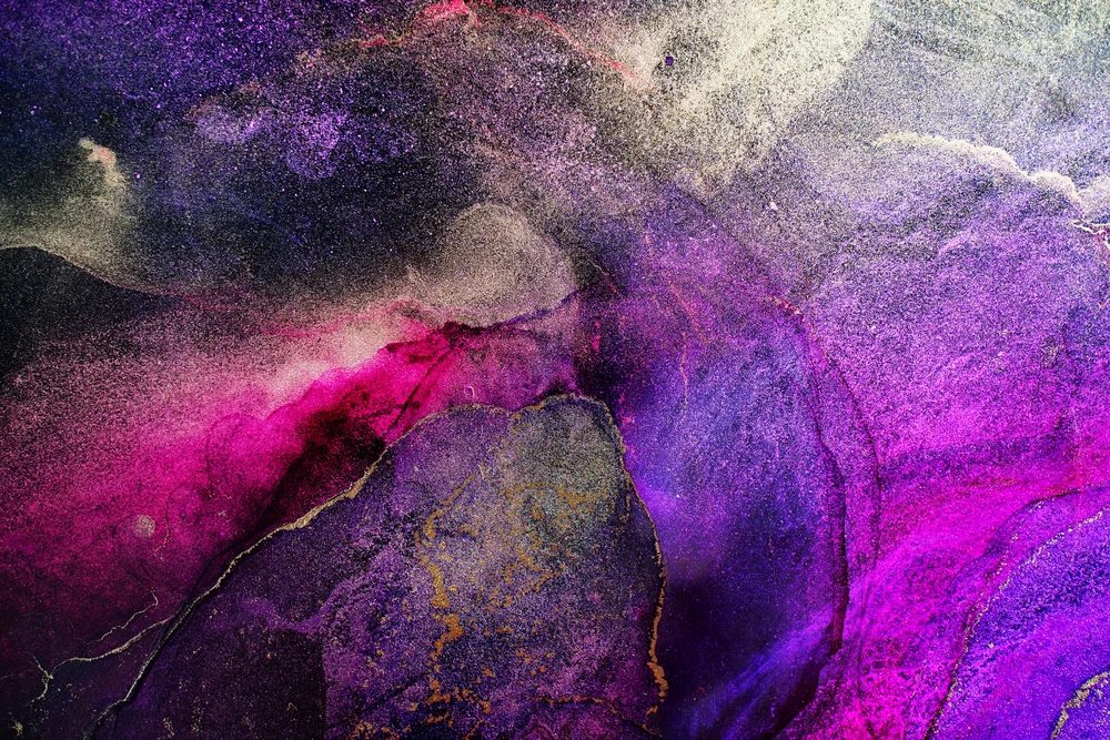 Tablou canvas: Fantezie Violet și Auriu - Thumbnail 2