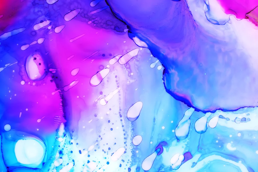 Tablou canvas: Pictură Abstractă în Nuante de Mov și Albastru - Thumbnail 2