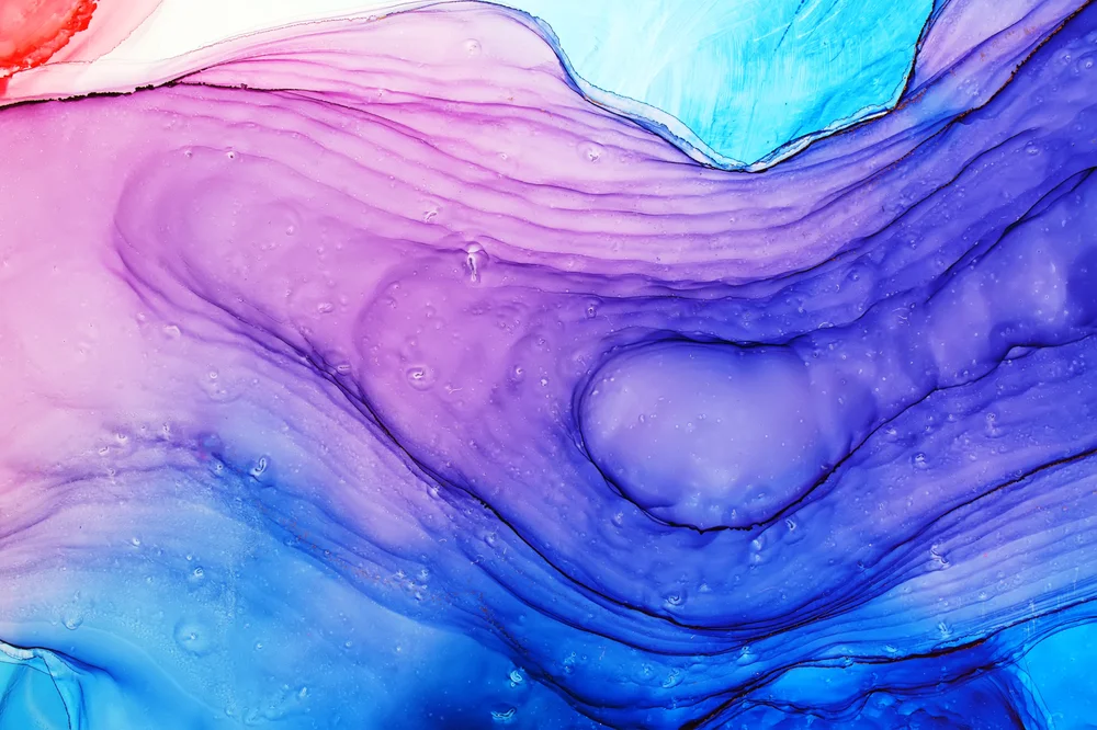 Tablou canvas: Valuri Abstracte în Nuanțe de Mov și Albastru - Thumbnail 2