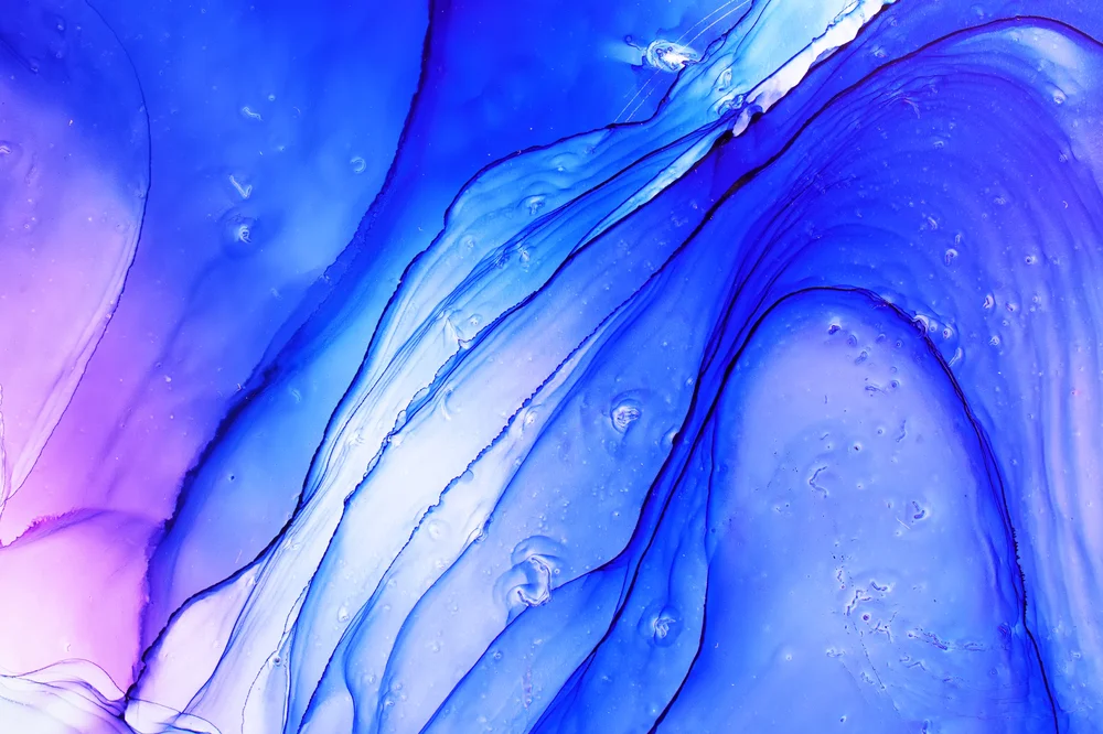 Tablou canvas: Fluxuri de Albastru și Mov în Artă Fluidă - Thumbnail 2