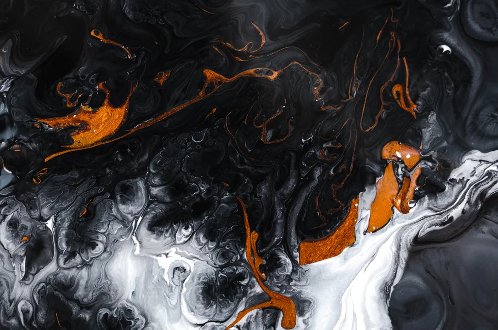 Tablou canvas: Compoziție Abstractă Portocaliu și Negru - Thumbnail 2