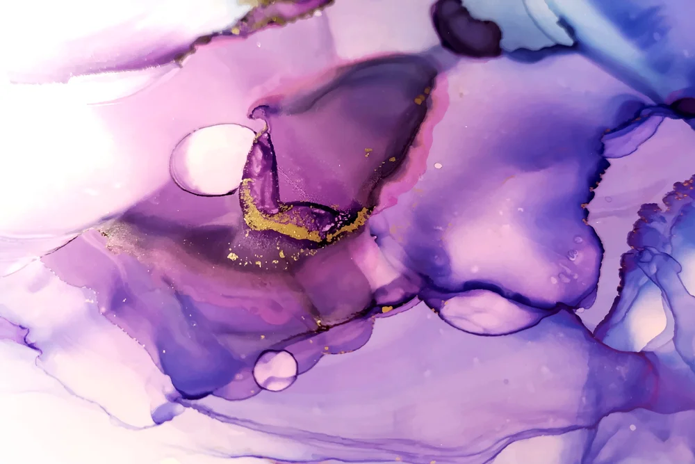 Tablou canvas: Vârtej Violet cu Accente Aurii - Thumbnail 2