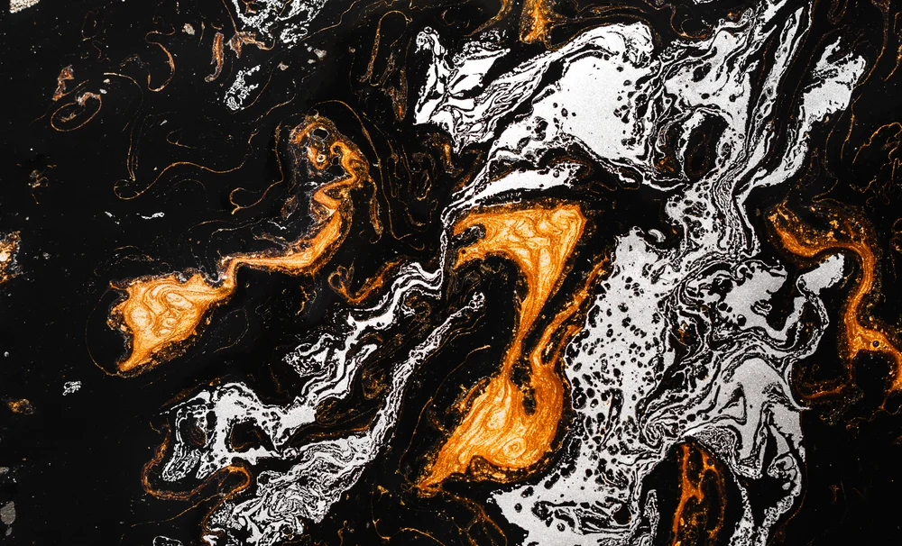 Tablou canvas: Vârtejuri Aurii pe Fundal Negru - Thumbnail 2