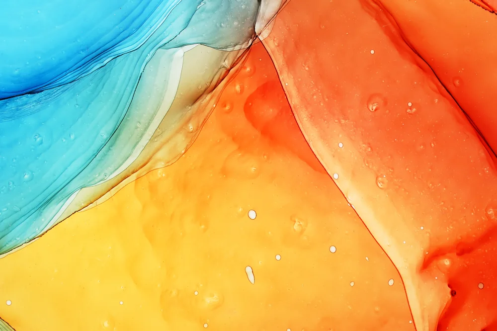 Tablou canvas: Culori Fluide în Trecere de la Albastru la Portocaliu - Thumbnail 2