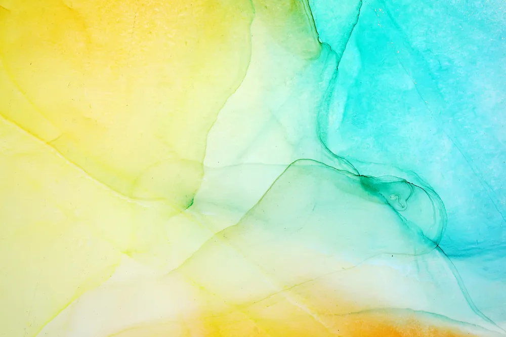 Tablou canvas: Valuri Abstracte în Tonuri de Albastru și Galben - Thumbnail 2