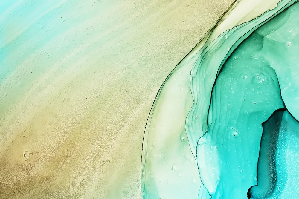 Tablou canvas: Forme Fluide în Tonuri de Turcoaz - Thumbnail 2