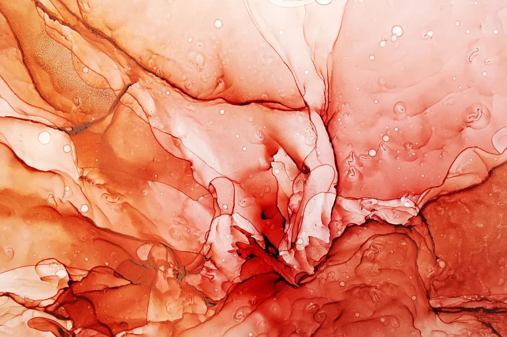 Tablou canvas: Compoziție Fluidă în Nuanțe de Roșu - Thumbnail 2