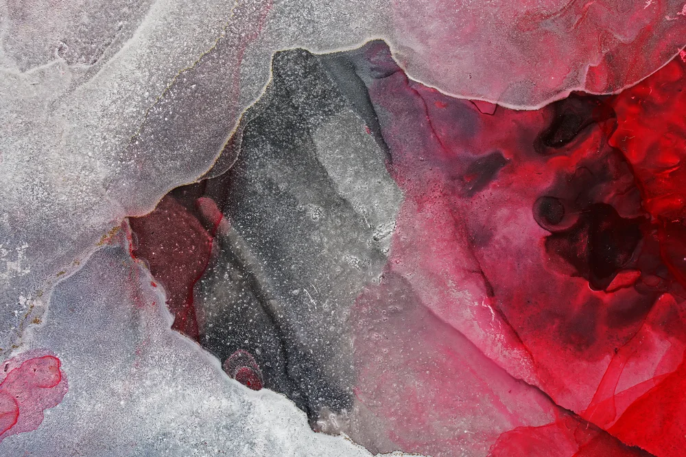 Tablou canvas: Compoziție Abstractă cu Roșu și Gri - Thumbnail 2