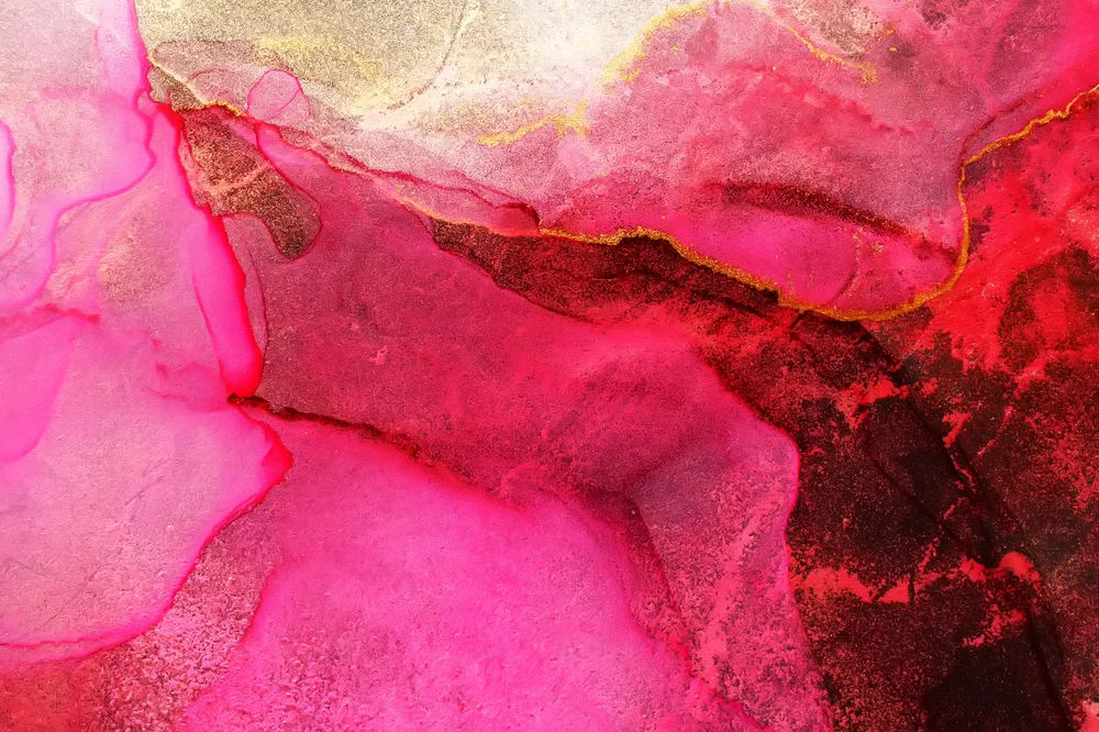 Tablou canvas: Compoziție Abstractă Roz și Roșu - Thumbnail 2