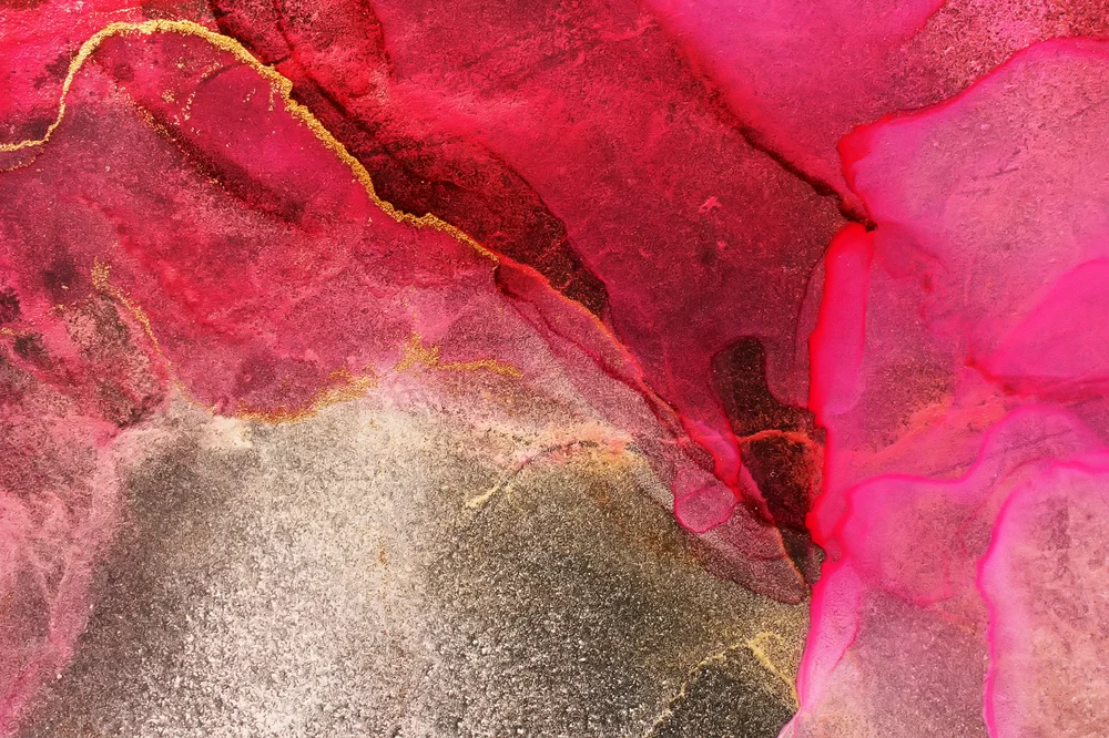 Tablou canvas: Vârtej de Culori Roz și Aurii - Thumbnail 2