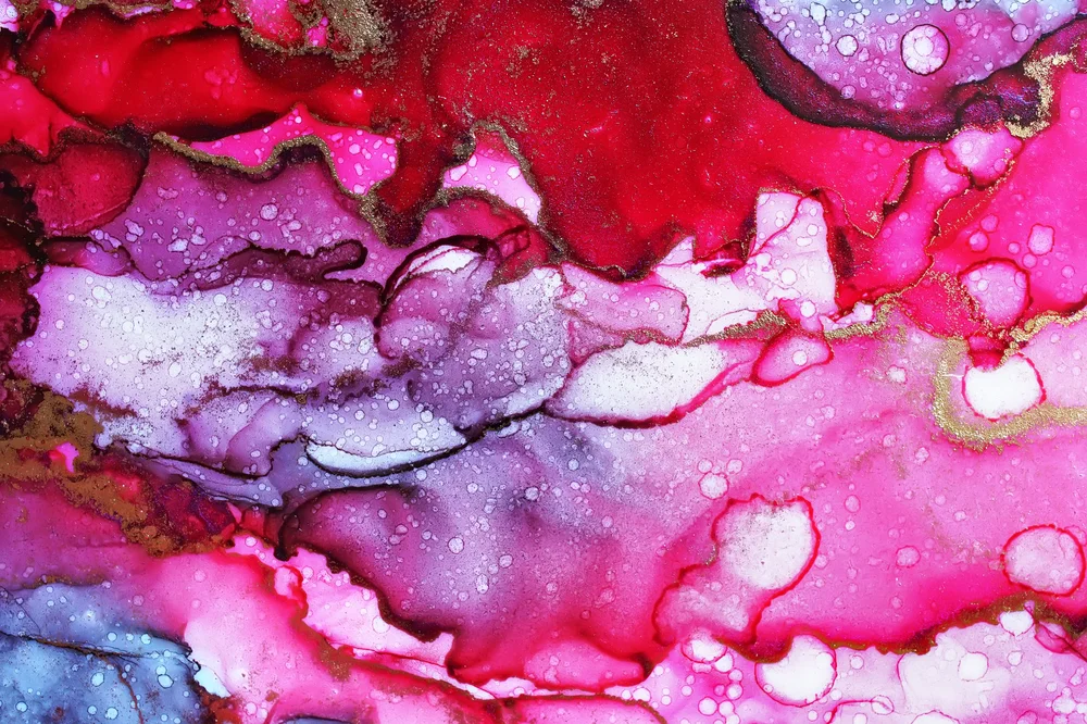 Tablou canvas: Compoziție Vibrantă în Roșu și Mov - Thumbnail 2