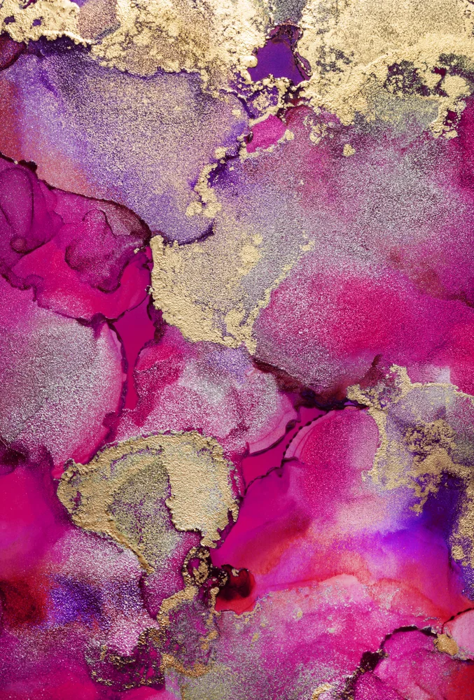 Tablou canvas: Abstracție în Nuante de Fuchsia și Aur - Thumbnail 2