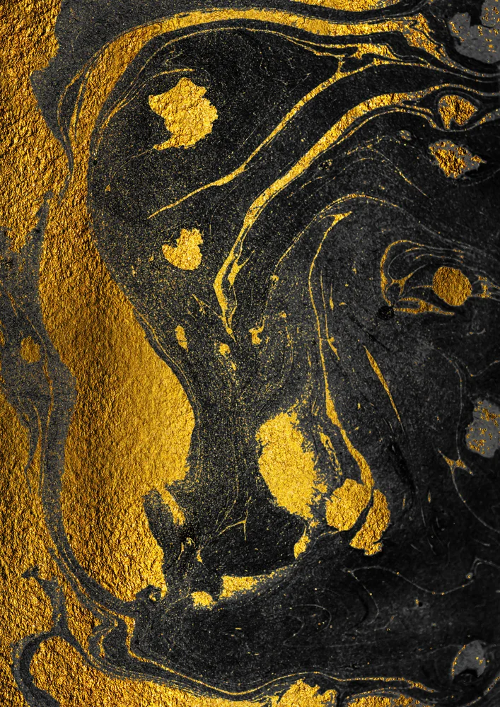 Tablou canvas: Abstracție Aurie pe Fundal Negru - Thumbnail 2