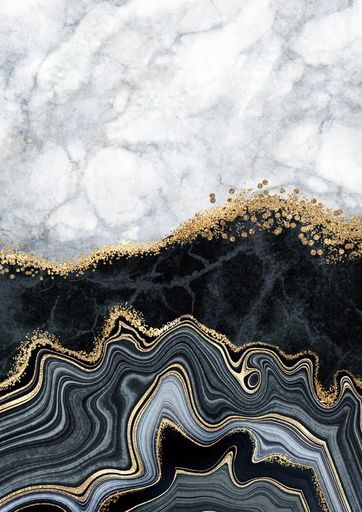 Tablou canvas: Peisaj Abstract cu Detalii Aurii - Thumbnail 2