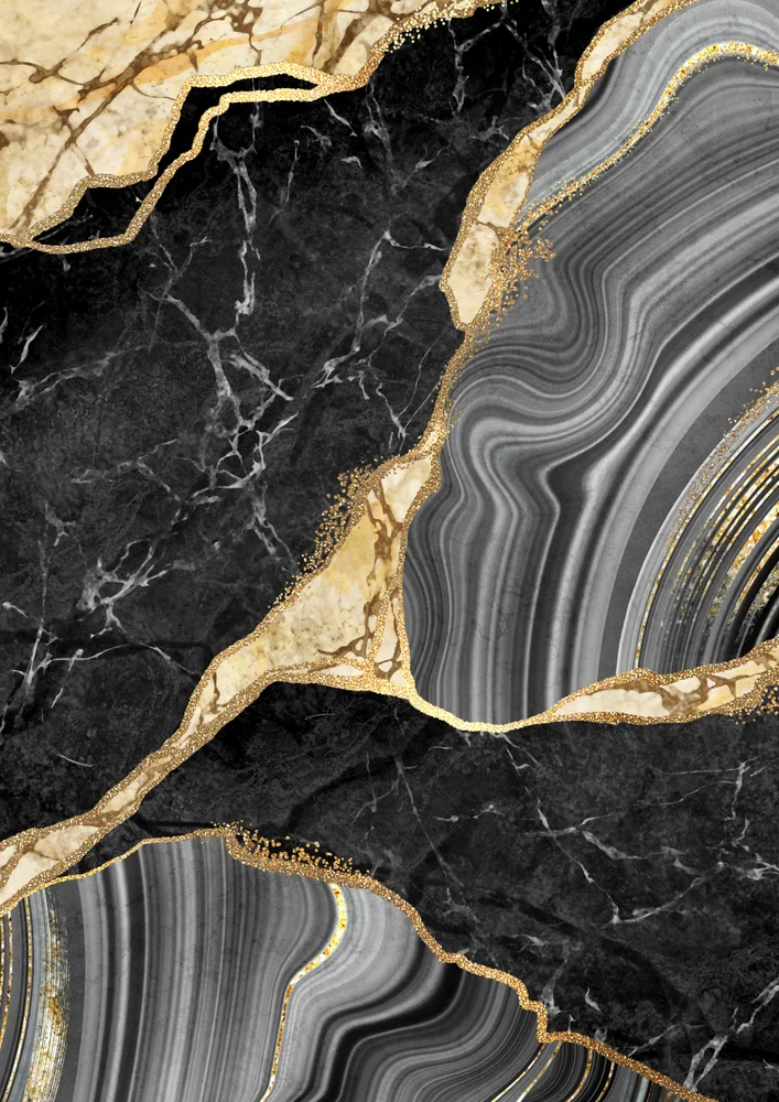 Tablou canvas: Model Marmură Neagră și Aurie - Thumbnail 2