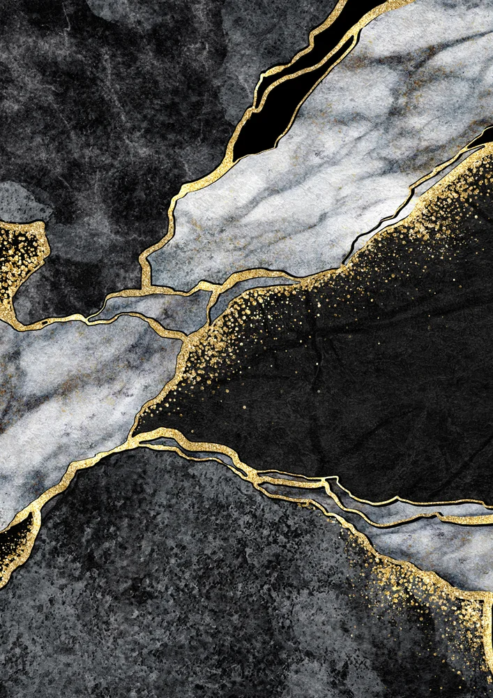 Tablou canvas: Abstract Geometric cu Accente Aurii - Thumbnail 2