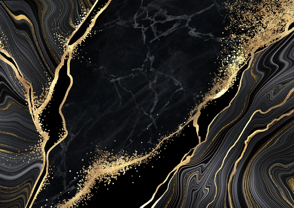 Tablou canvas: Textură Abstractă cu Aur și Negru - Thumbnail 2