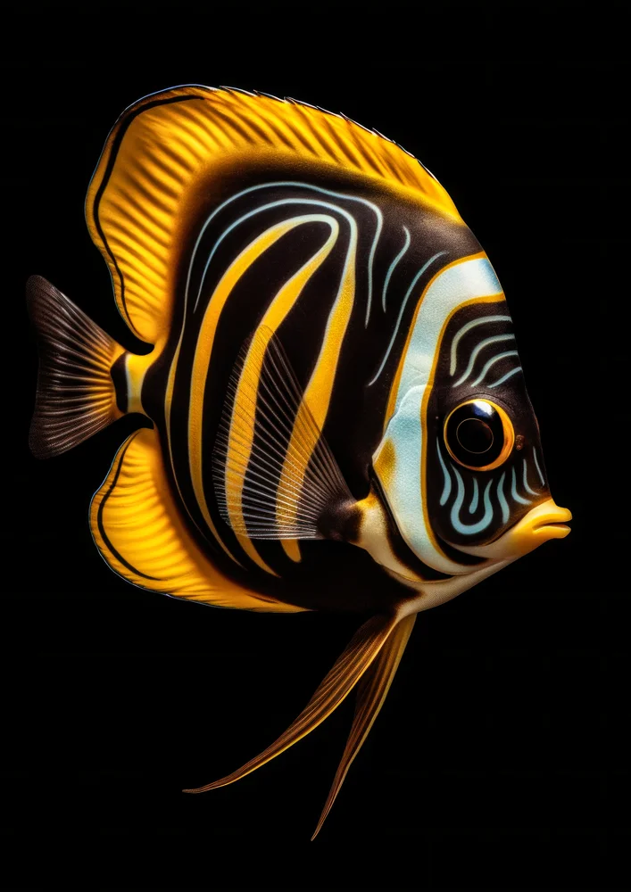 Tablou canvas: Pește Tropical cu Dungi Aurii - Thumbnail 2