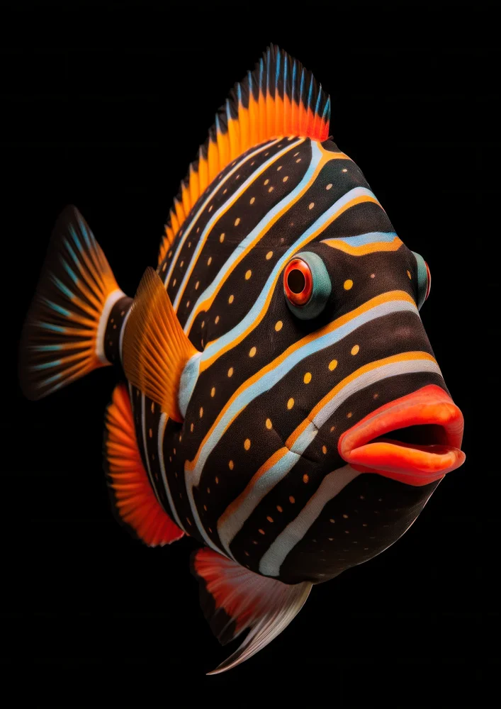 Tablou canvas: Pește Tropical cu Dungi Strălucitoare - Thumbnail 2