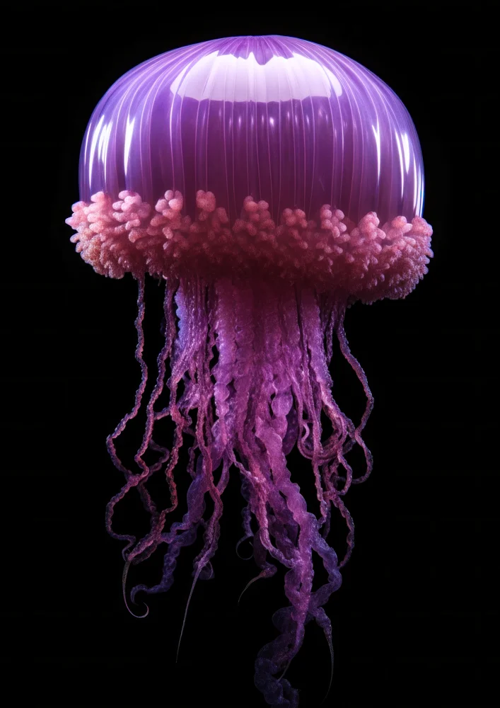 Tablou canvas: Meduză Violet în Detalii Luminoase - Thumbnail 2