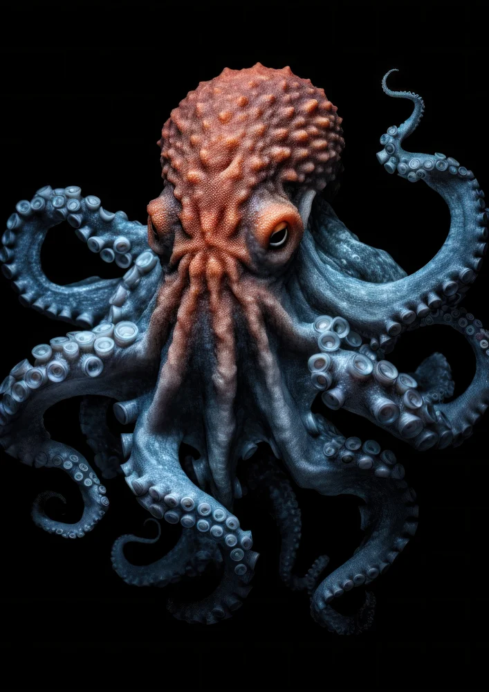 Tablou canvas: Caracatiță Realistă în Tenta Albastră - Thumbnail 2