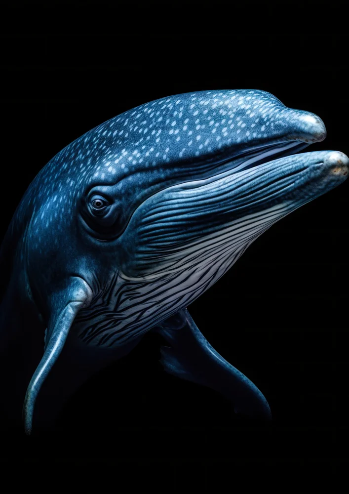 Tablou canvas: Portret de Balena Albastră în Detalii Subacvatice - Thumbnail 2